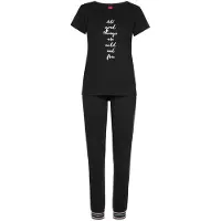 s.Oliver Pijama cor-de-rosa / preto / branco