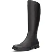 Camper para mulher. K400451-001 Botas de couro Mil preto (38), 1 a 3cm, Zíper, Casual