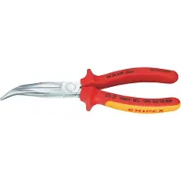 Knipex 2626200 VDE, alicate semi-redondo 45° com gume, 200 mm