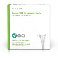 Nedis Cabo Combinado Iec Coaxial + Cat6 Rg58 75 Ohm Com Blindagem Tripla Eca 50 M