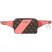 GUESS , Camy, pochete de tecido, logotipo 4G, coral/marrom, para mulheres