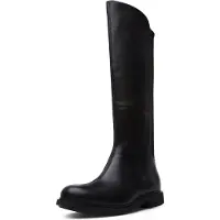 Camper para mulher. K400248-003 Botas de couro Neuman pretas (38), Preto, Plano, 1 a 3cm, Zíper, Casual