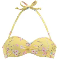 Sunseeker Top de biquíni 'Ditsy' amarelo / abe / cor-de-rosa / branco natural