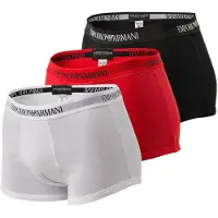 Emporio Armani Boxers vermelho sangue / preto / branco