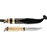 Marttiini Wood Grouse 549019W Polished 1.4034, Curly Birch Bronze, faca de bushcraft