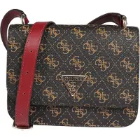 GUESS , Noelle, Logo 4G, Bolsa de Ombro em Tecido, Marrom, hwql78 79780, 18,5 x 14,5 x 7 cm, Feminina