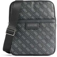 GUESS , Dan, Bolsa de ombro de tecido com zíper plano, preta, masculina