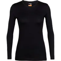 Icebreaker - Primeiras camadas mulher - W Merino 200 Oasis LS Crewe Black para Mulher - Tamanho XL - Preto