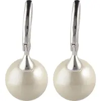 Ralph Lauren Brincos prata / branco pérola