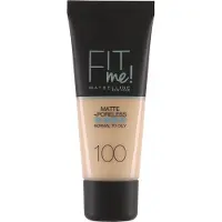 Maybelline Maquilhagem unificadora com Fit Me! (Matte & Poreless Make-Up) 30 ml - Tom: 100 Warm Ivory