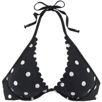 LASCANA Top de biquíni preto / branco