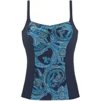 LASCANA Top de tankini azul / genciana / laranja / branco