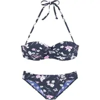 LASCANA Biquíni navy / rosa claro / branco