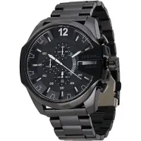 Diesel Relógios analógicos 'Mega Chief' preto / branco