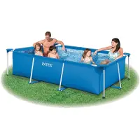 Intex Piscina Tubular Retangular Small Frame Collapsible 300x200x75 Cm