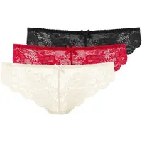 LASCANA Tanga creme / vermelho / preto