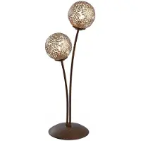 Paul Neuhaus Candeeiro de mesa Greta, ferrugem/dourado, metal, 2 lâmpadas, G9