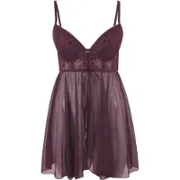 LASCANA Camisa de noite berinjela / bordeaux