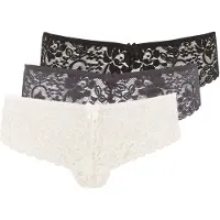 LASCANA Tanga creme / cinzento / preto
