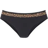 LASCANA Cueca biquíni 'Adele' castanho / amarelo / preto