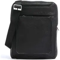 Piquadro , Tallin, Capa para iPad, Bolsa de Ombro de Couro, Preta, CA1816W108, 21,5 x 27 x 7 cm, Masculina