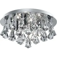Searchlight Candeeiro de teto Hanna, redondo, IP44, 38cm, cromado Pyramid