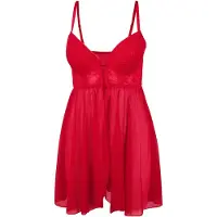 LASCANA Camisa de noite vermelho florescente