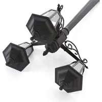 LINDBY candeeiro de exterior Nane, 217cm, preto, resistente à água do mar, E27