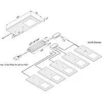 Hera Lâmpada LED de baixo do armário Eco-Pad F 5x set 4,000K preto