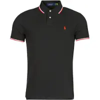 Ralph Lauren para homem. 710842621001 Pólo de piqué Slim Fit personalizado preto (M), Casual, Algodão, Clássico, Manga curta