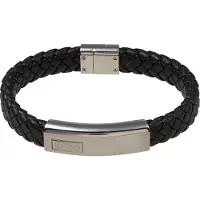 BOSS Trendy braided leather Bracciale Lander 1580178 - Length: 19 cm