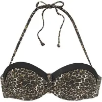 LASCANA Top de biquíni bege / castanho / preto
