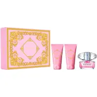 Versace Bright Crystal Conjunto presente eau de toilette 50 ml, loção corporal Bright Crystal 50 ml e gel de duche 50 ml fresco