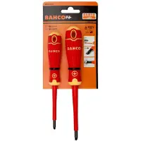 Bahco Conjunto De Chaves De Fenda Insulated With Slotted Combi Tip And Pozidrivfit With Multi-component Handle 2 Unidades