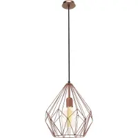 Eglo Candeeiro suspenso Carlton em estilo vintage, cobre Ø 31 cm