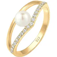 Elli Anel ouro / branco pérola
