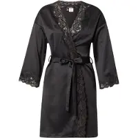 Ralph Lauren Roupão 'SIGNATURE SATIN' preto