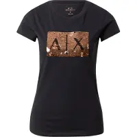 Armani Exchange para mulher. 8NYTDLYJ73Z6231 T-shirt de manga curta preta (S), Preto, Casual, Algodão