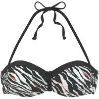 s.Oliver Top de biquíni castanho ferrugento / preto / branco