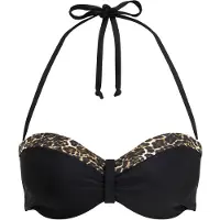 LASCANA Top de biquíni 'Adele' estuque / castanho / castanho escuro / preto