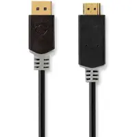 Nedis Cabo Displayport Ccbw37100at20 Dp M-hdmi Conector 4k Banhado A Ouro Ouro 2 M 30hz