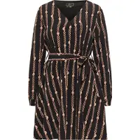 Faina Vestido castanho claro / preto