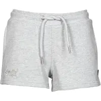 Superdry para mulher. W7110286A Calções de malha de algodão orgânico com o logótipo Vintage em cinzento (M), Casual, Esportivo, Cinza, Suste
