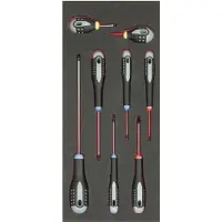 Bahco Conjunto De Chaves De Fenda Phillips And Pozidriv Slotted In Foam Tray 1-3 Fit&go 8 Unidades