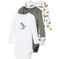 Name it Body De Manga Comprida Laurel Wreath Dino 3 Unidades