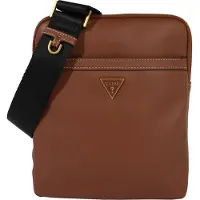 GUESS , Scala, couro sintético, bolsa de tecido, marrom, HMSCALP2223BRO, para homens, 20 x 22,5 x 2,5 cm