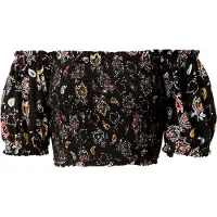 Superdry Top De Manga Curta Vintage Smocked Crop