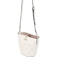 GUESS , Amara, Poliéster, Saco de Tecido, Balde com Logotipo 4g, Branco, HWSG8493010, 21 x 21 x 11 cm