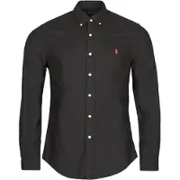 Ralph Lauren para homem. 710772288001 Camisa oxford preta tingida à mão, de corte justo (XL), Preto, Casual, Algodão, Manga comprida