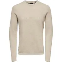 Only & Sons camisolas ONSPANTER LIFE 12 STRUC CREW KNIT homens - Bege - EU XXL